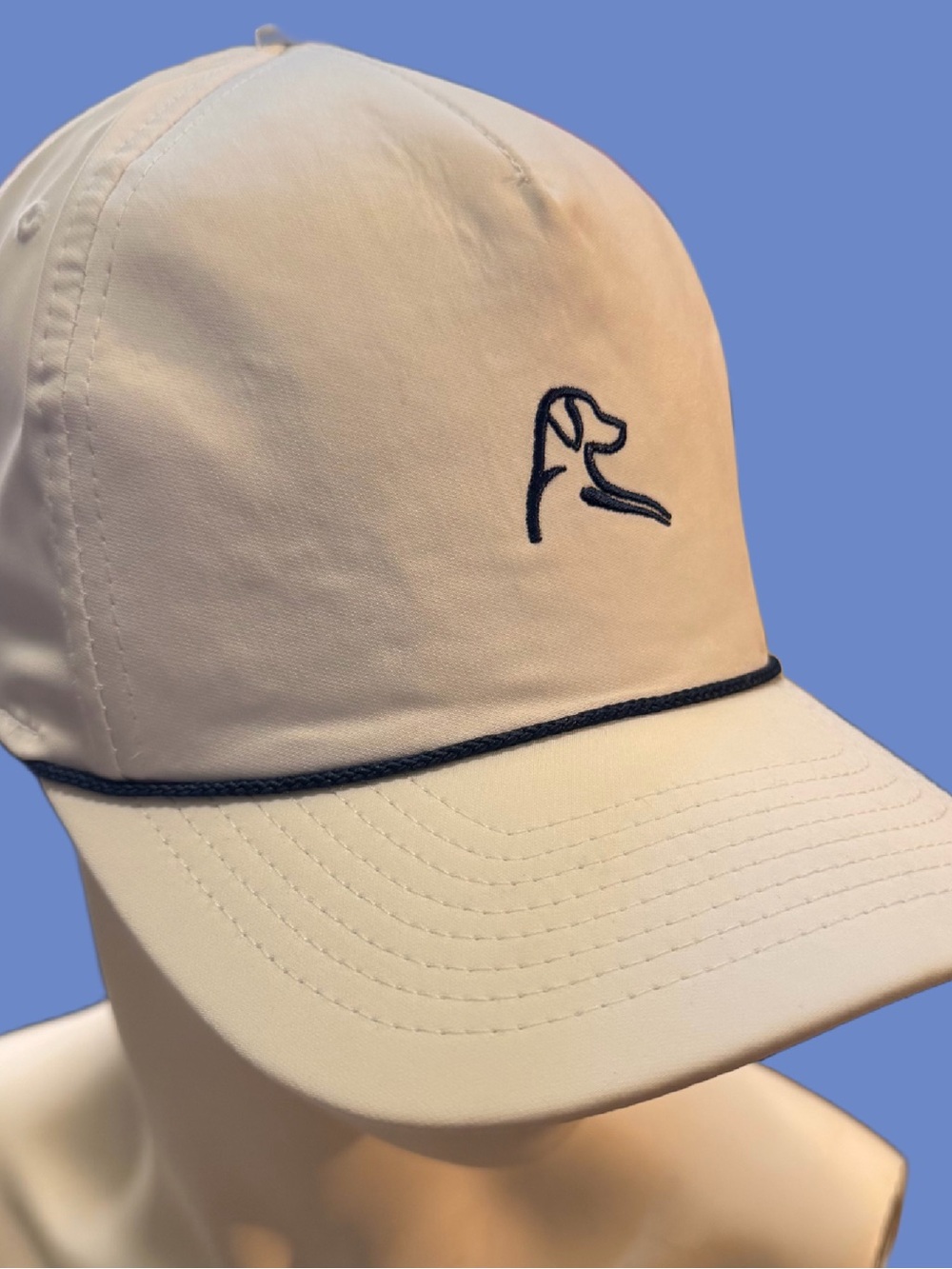 RHOBACK GOLF Mens White The Good Boy Rope One Size Snap Back Performance Cap Hat